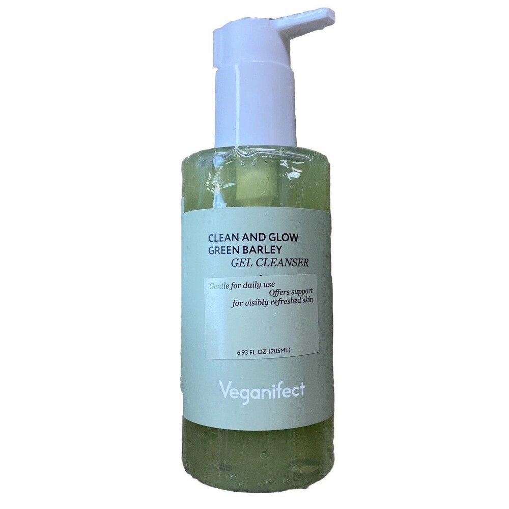 Veganifect Clean & Glow Green Barley Gel Cleanser 6.93oz Daily Use Skin Refresh